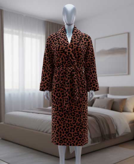 حوله تن پوش پلنگی - طرح بافت نخ رنگی 