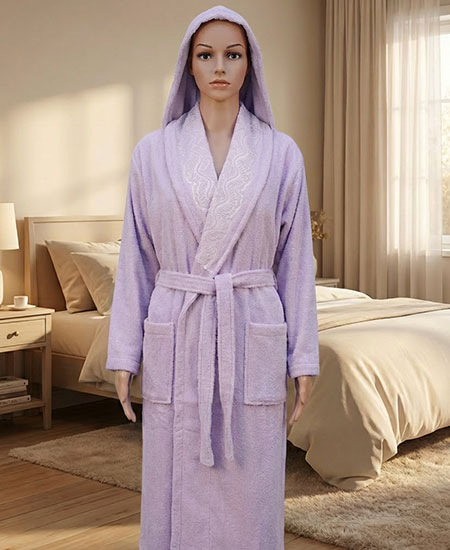 حوله تن پوش دورونخ - گیسو - بنفش روشن  - سایز 135