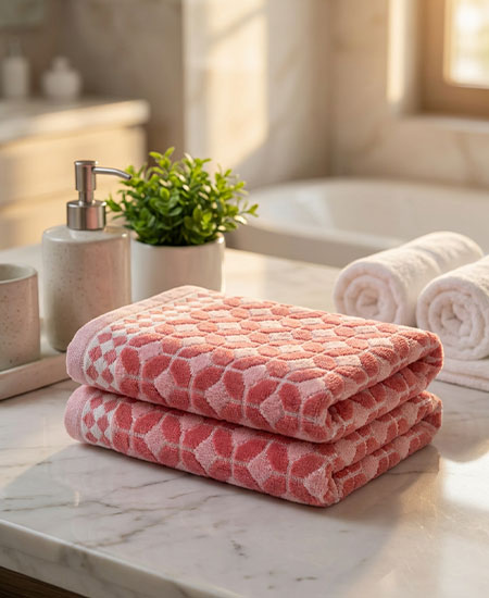 حوله دست و صورت طرح دار سایز 38 در 77